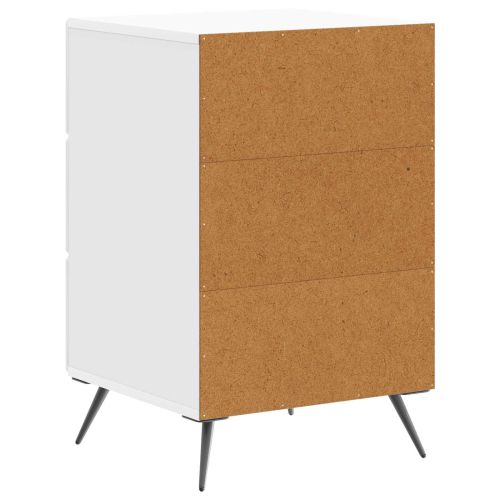 Нощен шкаф Бял гланц 43 x 41 x 66,5 см Инженерна дървесина