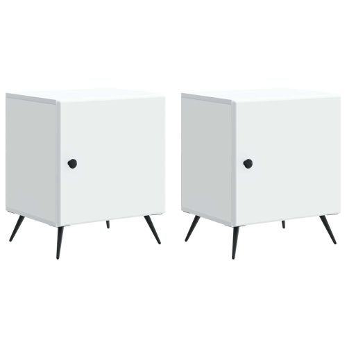 Нощен шкаф 2 pcs Бяло 43 x 34,5 x 50 см Инженерна дървесина