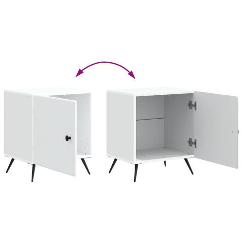 Нощен шкаф 2 pcs Бяло 43 x 34,5 x 50 см Инженерна дървесина