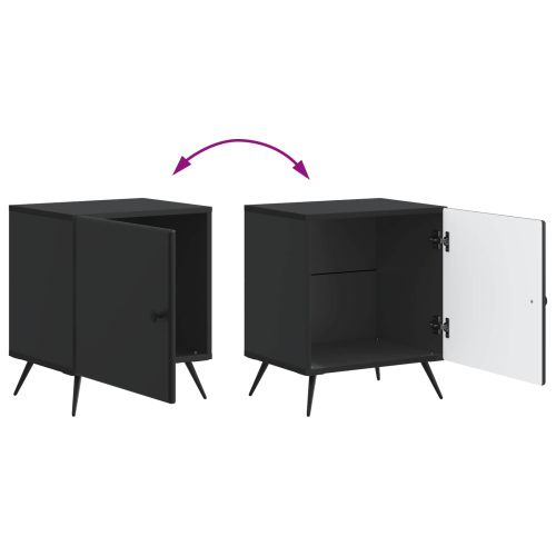 Нощен шкаф 2 pcs Черно 43 x 34,5 x 50 см Инженерна дървесина