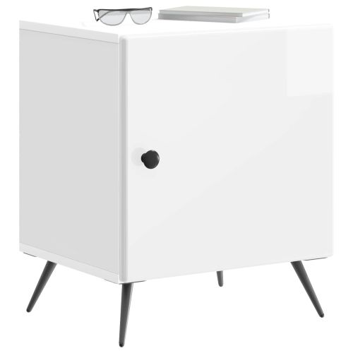 Нощен шкаф 2 pcs Бял гланц 43 x 34,5 x 50 см