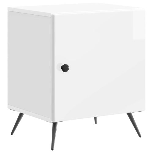 Нощен шкаф 2 pcs Бял гланц 43 x 34,5 x 50 см