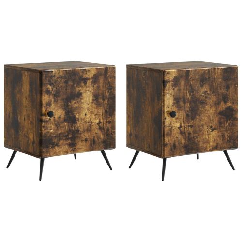 Нощен шкаф 2 pcs Опушен дъб 43 x 34,5 x 50 см