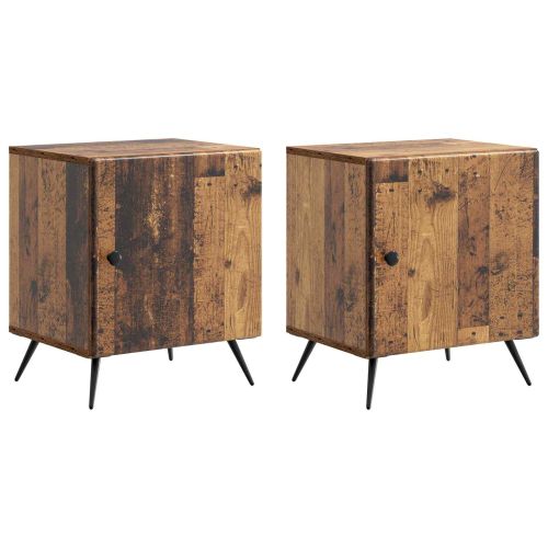 Нощен шкаф 2 pcs Старо дърво 43 x 34,5 x 50 см