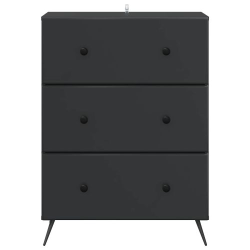 Чекмеджетен шкаф Черно 66 x 34,5 x 90 см Инженерна дървесина