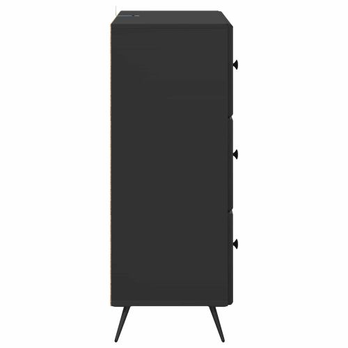 Чекмеджетен шкаф Черно 66 x 34,5 x 90 см Инженерна дървесина
