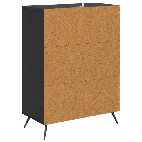 Чекмеджетен шкаф Черно 66 x 34,5 x 90 см Инженерна дървесина