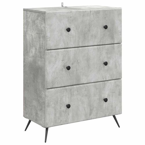 Чекмеджетен шкаф Бетонно сиво 66 x 34,5 x 90 см