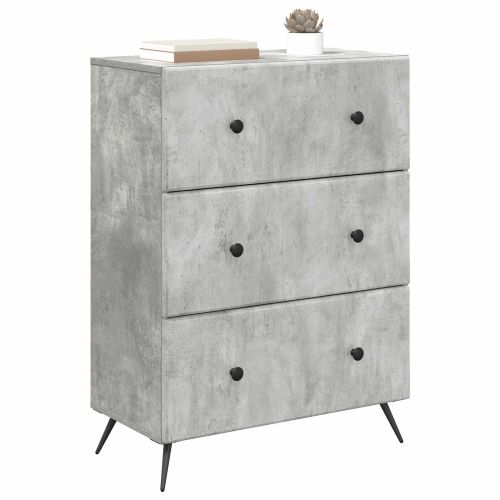 Чекмеджетен шкаф Бетонно сиво 66 x 34,5 x 90 см