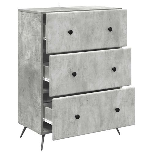 Чекмеджетен шкаф Бетонно сиво 66 x 34,5 x 90 см