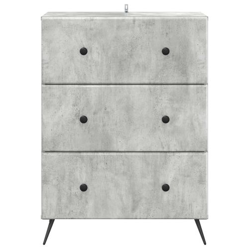 Чекмеджетен шкаф Бетонно сиво 66 x 34,5 x 90 см