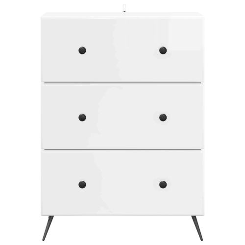 Чекмеджетен шкаф Бял гланц 66 x 34,5 x 90 см