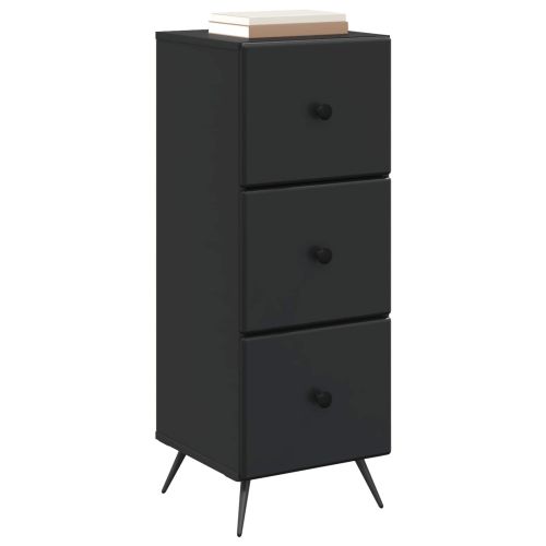 Чекмеджетен шкаф Черно 33 x 34,5 x 90 см Инженерна дървесина
