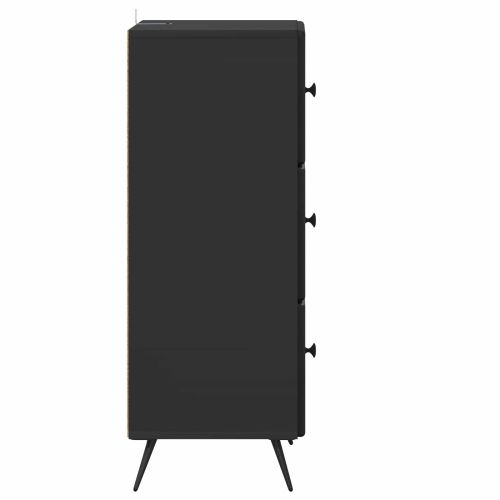 Чекмеджетен шкаф Черно 33 x 34,5 x 90 см Инженерна дървесина