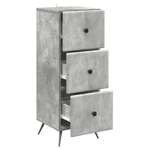 Чекмеджетен шкаф Бетонно сиво 33 x 34,5 x 90 см