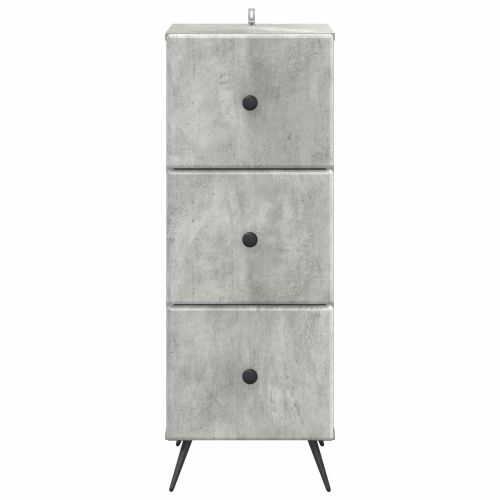 Чекмеджетен шкаф Бетонно сиво 33 x 34,5 x 90 см
