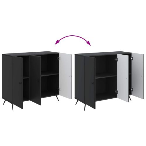 Служебен шкаф Черно 89 x 34,5 x 80 см Инженерна дървесина
