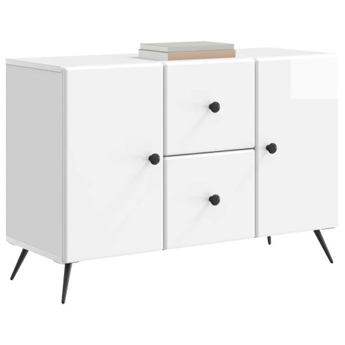 Служебен шкаф Бял гланц 89 x 34,5 x 60 см Инженерна дървесина