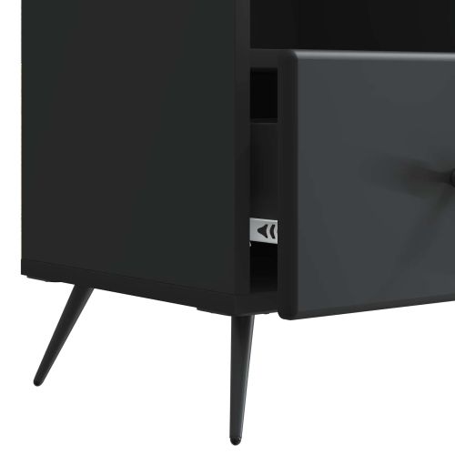 ТВ шкаф с чекмедже Черно 102 x 34,5 x 50 см Инженерна дървесина