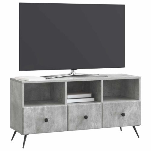 ТВ шкаф Бетонно сиво 102 x 34,5 x 50 см Инженерна дървесина