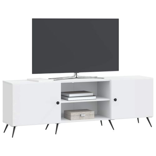 ТВ шкаф Бяло 150 x 31 x 50 см Инженерна дървесина