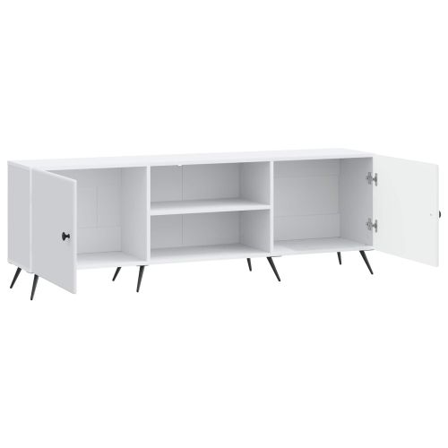 ТВ шкаф Бяло 150 x 31 x 50 см Инженерна дървесина