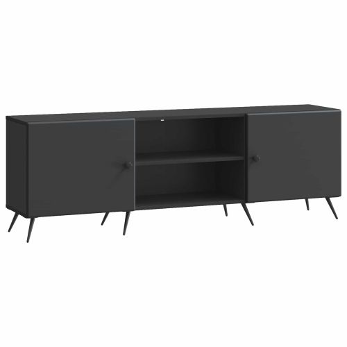 ТВ шкаф Черно 150 x 31 x 50 см Инженерна дървесина