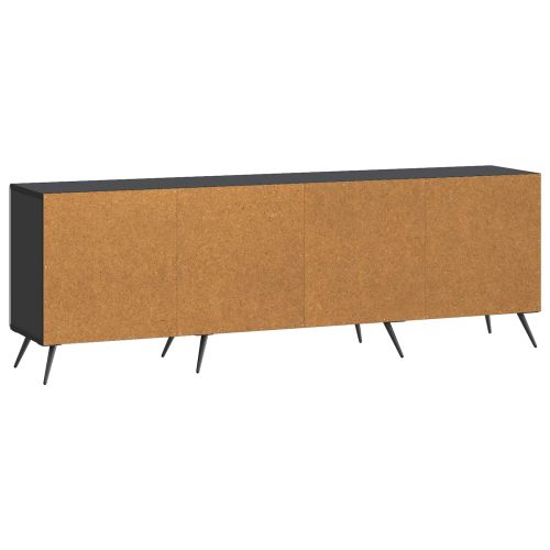 ТВ шкаф Черно 150 x 31 x 50 см Инженерна дървесина