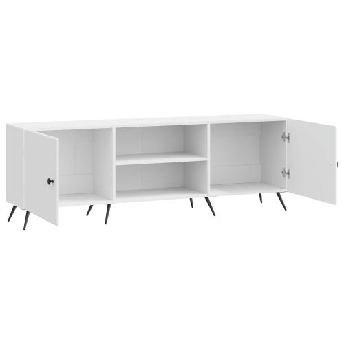 ТВ шкаф Бял гланц 150 x 31 x 50 см Инженерна дървесина