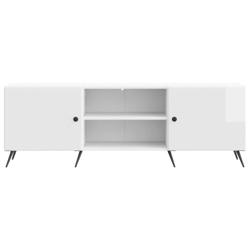 ТВ шкаф Бял гланц 150 x 31 x 50 см Инженерна дървесина