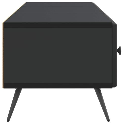 ТВ шкаф с чекмедже Черно 147 x 34,5 x 30 см Инженерна дървесина