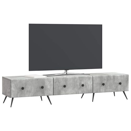 ТВ шкаф Бетонно сиво 147 x 34,5 x 30 см Инженерна дървесина