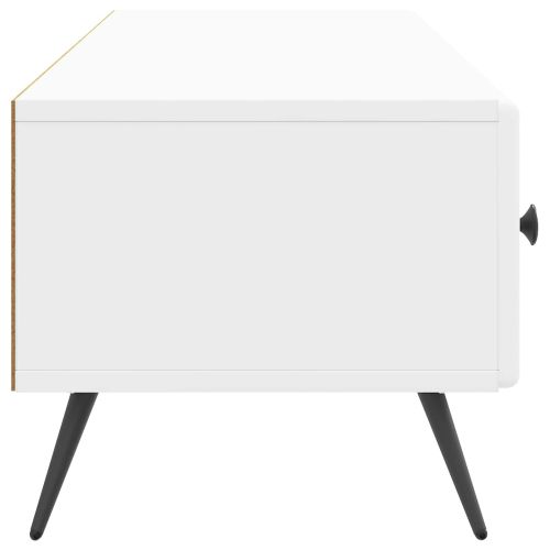 ТВ шкаф Бял гланц 147 x 34,5 x 30 см Инженерна дървесина