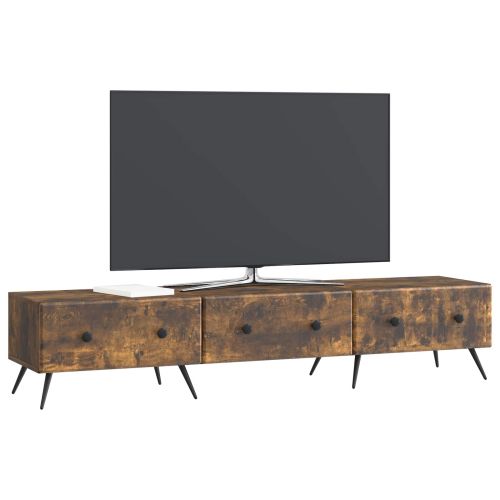ТВ шкаф Опушен дъб 147 x 34,5 x 30 см Инженерна дървесина