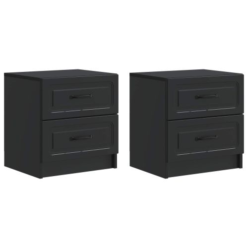 Нощен шкаф 2 pcs Черно 43 x 34,5 x 44,5 см Инженерна дървесина