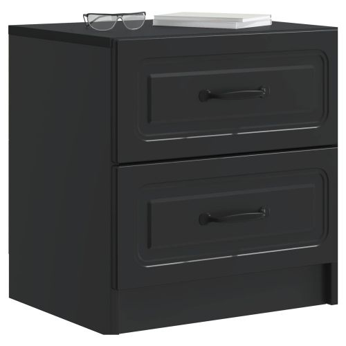 Нощен шкаф 2 pcs Черно 43 x 34,5 x 44,5 см Инженерна дървесина