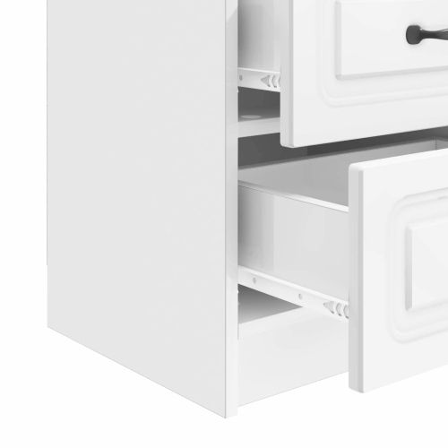 Нощен шкаф с чекмедже 2 pcs Бял гланц 43 x 34,5 x 44,5 см