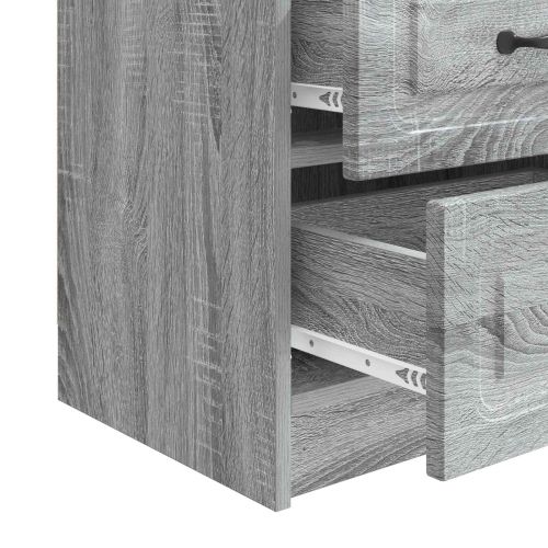Нощен шкаф с чекмедже 2 pcs Сива сонома 43 x 34,5 x 44,5 см