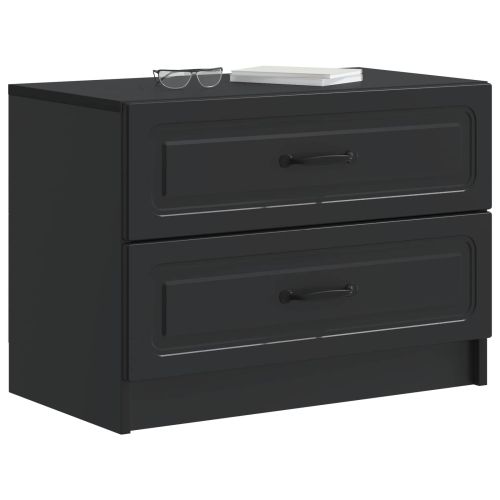 Нощен шкаф Черно 62 x 34,5 x 44,5 см Инженерна дървесина