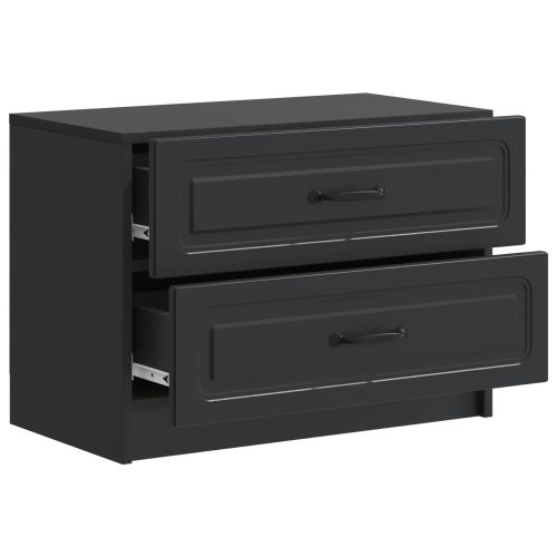 Нощен шкаф Черно 62 x 34,5 x 44,5 см Инженерна дървесина