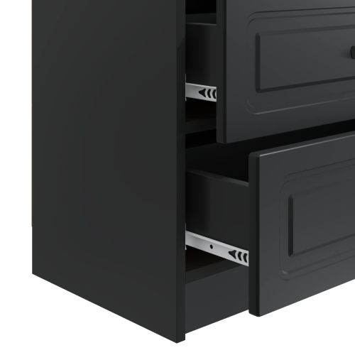 Нощен шкаф Черно 62 x 34,5 x 44,5 см Инженерна дървесина