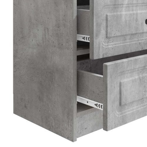 Нощен шкаф Бетонно сиво 62 x 34,5 x 44,5 см Инженерна дървесина
