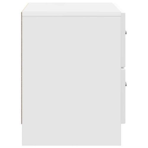 Нощен шкаф Бял гланц 62 x 34,5 x 44,5 см Инженерна дървесина