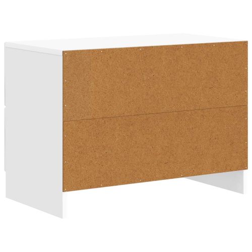 Нощен шкаф Бял гланц 62 x 34,5 x 44,5 см Инженерна дървесина