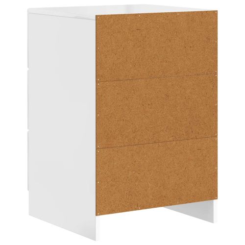 Нощен шкаф Бял гланц 43 x 41 x 63,5 см Инженерна дървесина