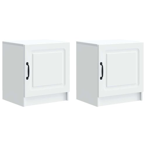 Нощен шкаф 2 pcs Бяло 43 x 34,5 x 47 см Инженерна дървесина