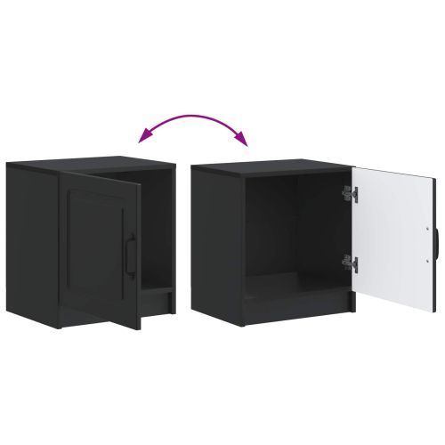 Нощен шкаф 2 pcs Черно 43 x 34,5 x 47 см Инженерна дървесина