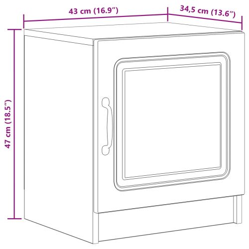 Нощен шкаф Дъб сонома 43 x 34,5 x 47 см Инженерна дървесина