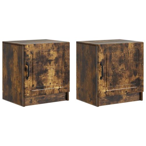 Нощен шкаф 2 pcs Опушен дъб 43 x 34,5 x 47 см
