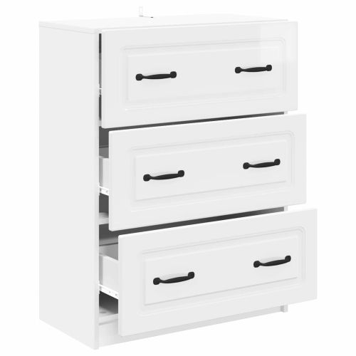 Чекмеджетен шкаф Бял гланц 66 x 34,5 x 87 см